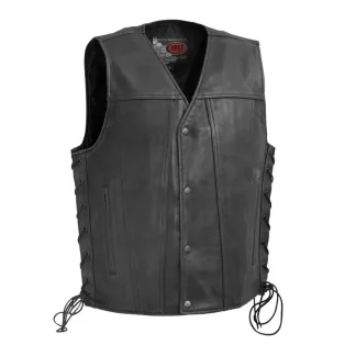 First Manufacturing High Roller Men's Motorcycle Leather Vest