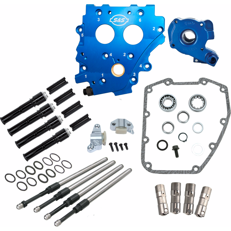 S&S Cycle 310-1270 Chain Drive Cam Chest Kit Without Cam, With Black Push Rod Tubes, and Chain Tensioner, for 1999-2006 Big Twin except 2006 Dyna®