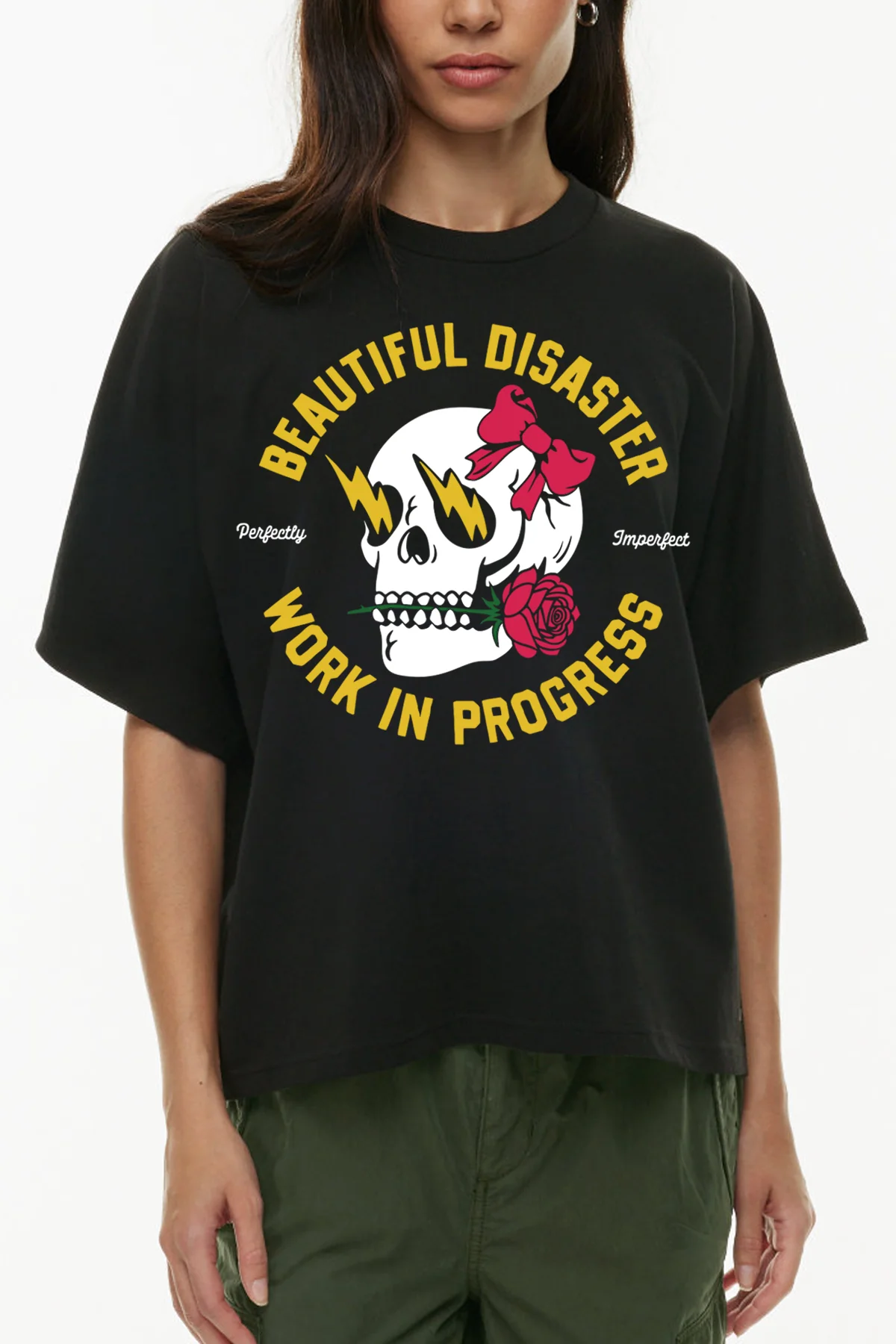 Beautiful Disaster Electric Rose Unisex Tee - Image 2