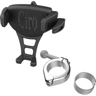CIRO LLC 50354 Constrictor Phone Holder - Black - Chrome 1-1/8" | 1-1/4" Handlebar Mount